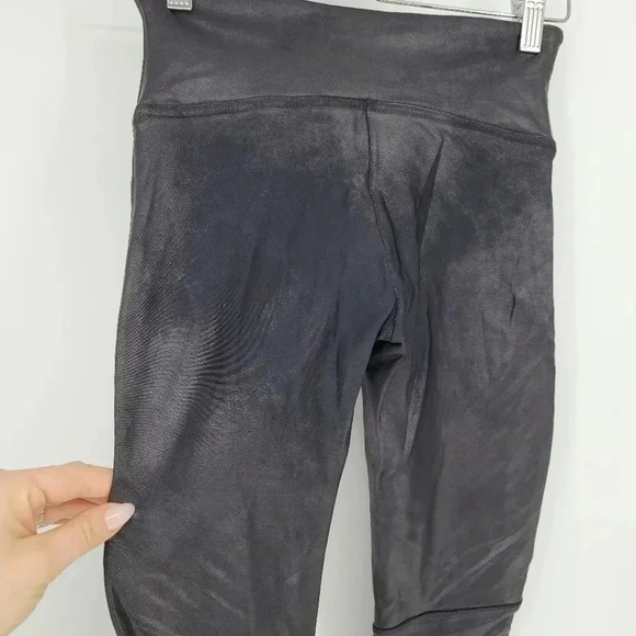 SPANX moto black faux leather legging Size small Petit - Picture 6 of 8